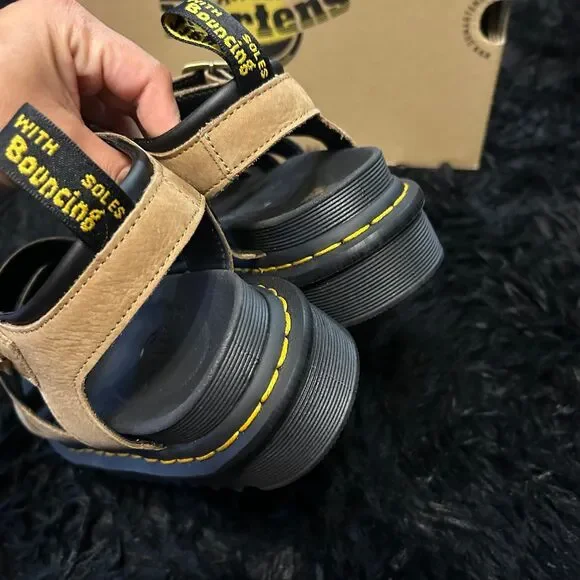 DR MARTENS Blaire brown leather gladiator sandals shoes women’s 7 new - Picture 6 of 8